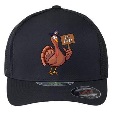 Thanksgiving Turkey Eat Pizza Thankful Gobble Design Outfit Great Gift Flexfit Unipanel Trucker Cap