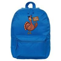 Thanksgiving Turkey Eat Pizza Thankful Gobble Design Outfit Great Gift 16 in Basic Backpack