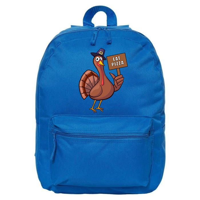 Thanksgiving Turkey Eat Pizza Thankful Gobble Design Outfit Great Gift 16 in Basic Backpack