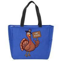 Thanksgiving Turkey Eat Pizza Thankful Gobble Design Outfit Great Gift Zip Tote Bag