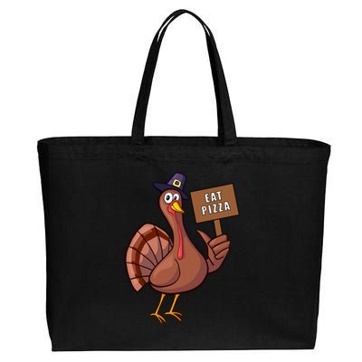 Thanksgiving Turkey Eat Pizza Thankful Gobble Design Outfit Great Gift Cotton Canvas Jumbo Tote