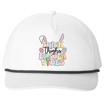 Thick Thighs Easter Vibes Retro Easter Day Gift Snapback Five-Panel Rope Hat