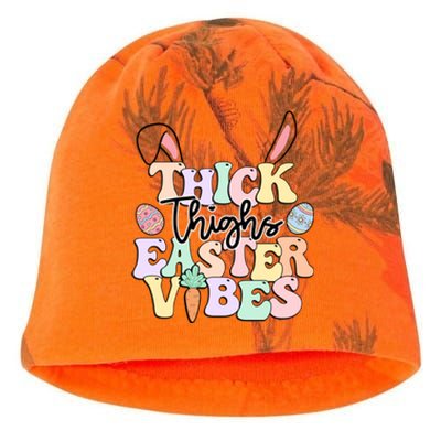 Thick Thighs Easter Vibes Retro Easter Day Gift Kati - Camo Knit Beanie