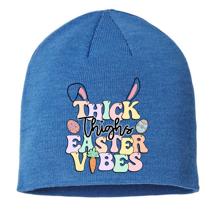 Thick Thighs Easter Vibes Retro Easter Day Gift Sustainable Beanie