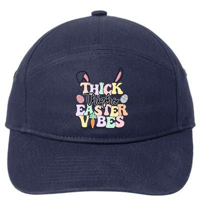 Thick Thighs Easter Vibes Retro Easter Day Gift 7-Panel Snapback Hat