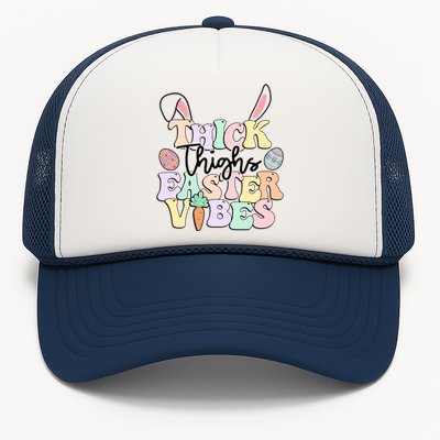 Thick Thighs Easter Vibes Retro Easter Day Gift Trucker Hat