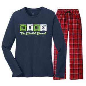 Tennis The Essential Element Funny Love Tennis Women's Long Sleeve Flannel Pajama Set 