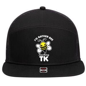 Tk Teacher Funny Kawaii Bee Transitional Kindergarten Gift 7 Panel Mesh Trucker Snapback Hat