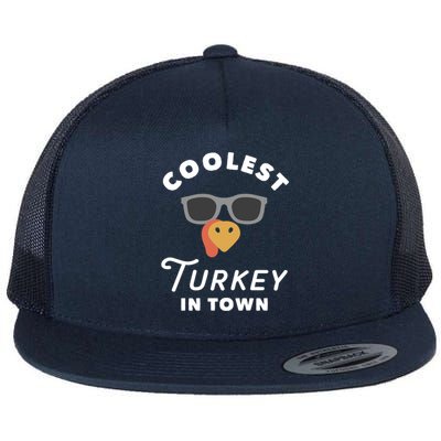 Thanksgiving Turkey Face Coolest Turkey In Town Great Gift Flat Bill Trucker Hat