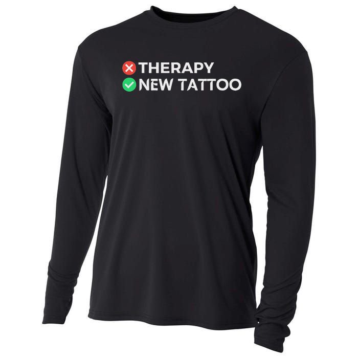 Tattoo Therapy Funny Tattoo Gift For Tattoo Artists Cooling Performance Long Sleeve Crew