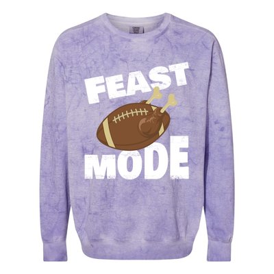 Thanksgiving Turkey Feast Mode Football Family Day Holiday Gift Colorblast Crewneck Sweatshirt