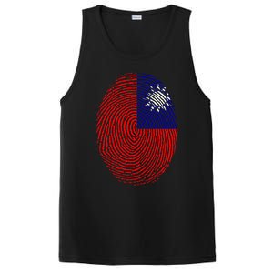 Taiwan Taiwanese Flag Dna Fingerprint Funny Gift PosiCharge Competitor Tank