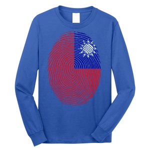 Taiwan Taiwanese Flag Dna Fingerprint Funny Gift Long Sleeve Shirt