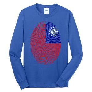 Taiwan Taiwanese Flag Dna Fingerprint Funny Gift Tall Long Sleeve T-Shirt