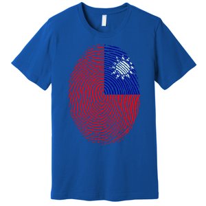 Taiwan Taiwanese Flag Dna Fingerprint Funny Gift Premium T-Shirt