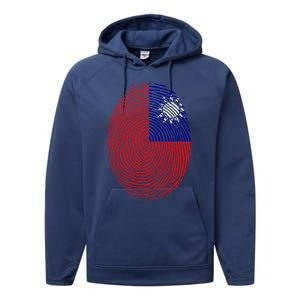 Taiwan Taiwanese Flag Dna Fingerprint Funny Gift Performance Fleece Hoodie