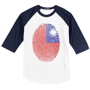 Taiwan Taiwanese Flag Dna Fingerprint Funny Gift Baseball Sleeve Shirt