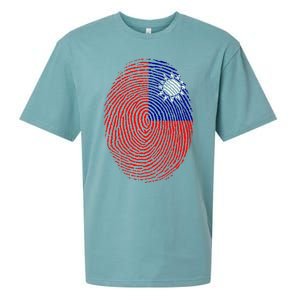 Taiwan Taiwanese Flag Dna Fingerprint Funny Gift Sueded Cloud Jersey T-Shirt