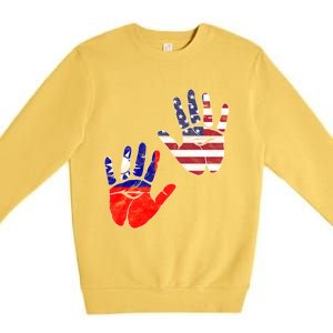 Taiwan Taiwanese Flag Proud America Hands Dna Mix Breed Meaningful Gift Premium Crewneck Sweatshirt