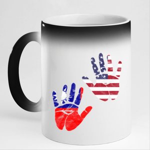 Taiwan Taiwanese Flag Proud America Hands Dna Mix Breed Meaningful Gift 11oz Black Color Changing Mug