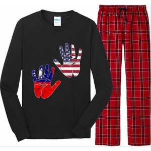 Taiwan Taiwanese Flag Proud America Hands Dna Mix Breed Meaningful Gift Long Sleeve Pajama Set