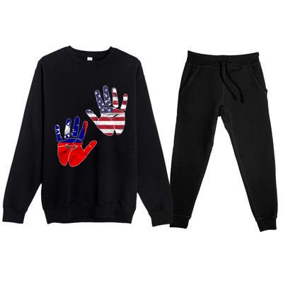 Taiwan Taiwanese Flag Proud America Hands Dna Mix Breed Meaningful Gift Premium Crewneck Sweatsuit Set