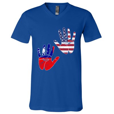 Taiwan Taiwanese Flag Proud America Hands Dna Mix Breed Meaningful Gift V-Neck T-Shirt