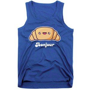 Trip To France Cute French Gift Bonjour Croissant Funny Gift Tank Top