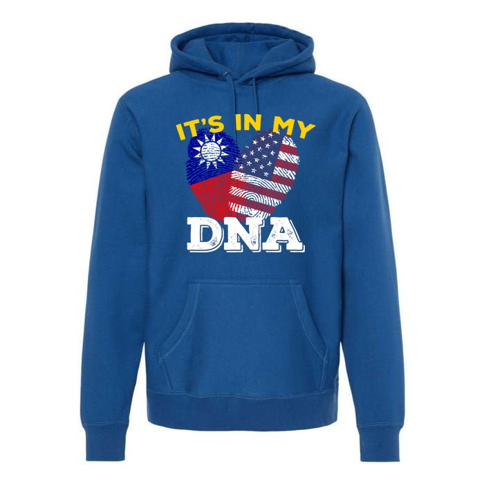 Taiwan Taiwanese Flag Proud America Imprint Dna Mix Breed Gift Premium Hoodie