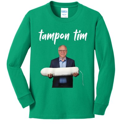 Tampon Tim Funny Tim Walz Joke Kids Long Sleeve Shirt