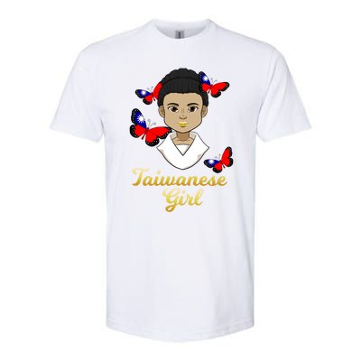 Taiwan Taiwanese Flag Proud Princess Butterfly Gift Softstyle CVC T-Shirt