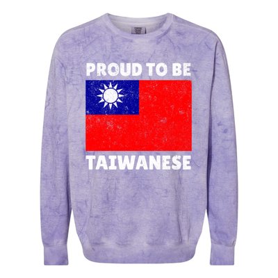 Taiwan Taiwanese Flag Proud Heart Love Vintage Cute Gift Colorblast Crewneck Sweatshirt