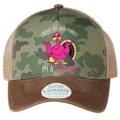 Thanksgiving Turkey Flamingo Pun Hilarious Holiday Legacy Tie Dye Trucker Hat