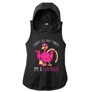 Thanksgiving Turkey Flamingo Pun Hilarious Holiday Ladies PosiCharge Tri-Blend Wicking Draft Hoodie Tank