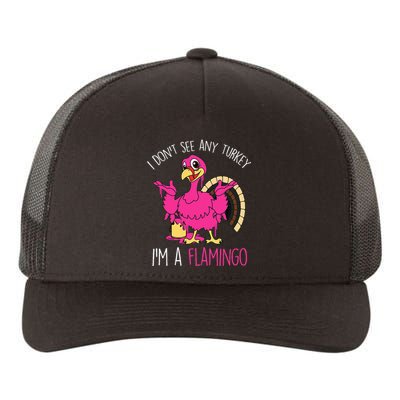 Thanksgiving Turkey Flamingo Pun Hilarious Holiday Yupoong Adult 5-Panel Trucker Hat