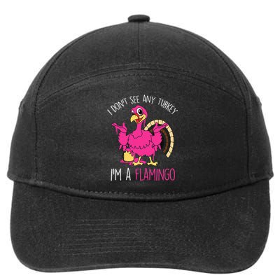 Thanksgiving Turkey Flamingo Pun Hilarious Holiday 7-Panel Snapback Hat