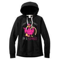 Thanksgiving Turkey Flamingo Pun Hilarious Holiday Women's Fleece Hoodie