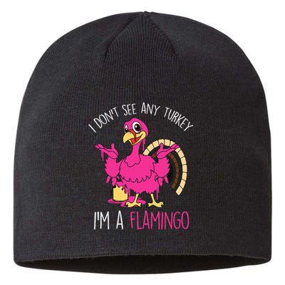 Thanksgiving Turkey Flamingo Pun Hilarious Holiday Sustainable Beanie