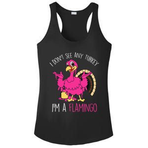 Thanksgiving Turkey Flamingo Pun Hilarious Holiday Ladies PosiCharge Competitor Racerback Tank