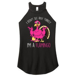 Thanksgiving Turkey Flamingo Pun Hilarious Holiday Women's Perfect Tri Rocker Tank