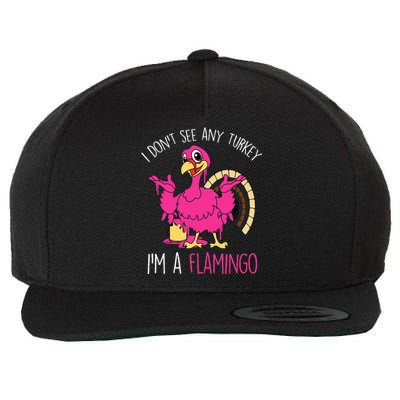 Thanksgiving Turkey Flamingo Pun Hilarious Holiday Wool Snapback Cap