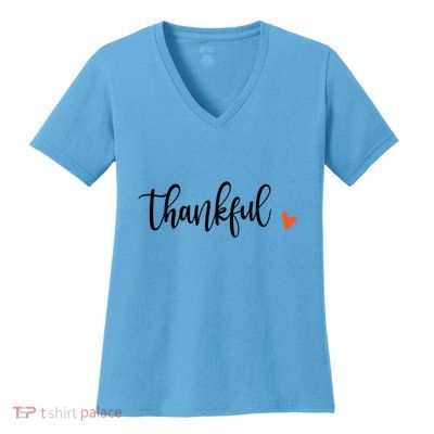 Thankful Thanksgiving Fall Vibes Halloween Autumn Gift Women's V-Neck T-Shirt