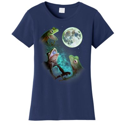 Three Tree Frogs Howl At Moon 3 Wolfs Wolves Funny Parody Women's T-Shirt