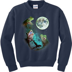 Three Tree Frogs Howl At Moon 3 Wolfs Wolves Funny Parody Kids Sweatshirt