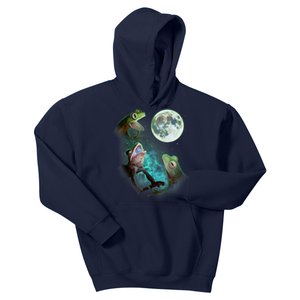 Three Tree Frogs Howl At Moon 3 Wolfs Wolves Funny Parody Kids Hoodie