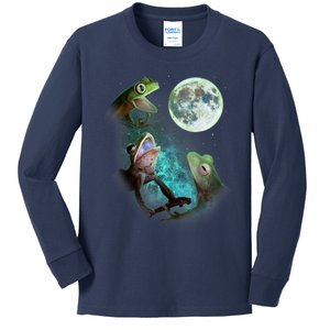 Three Tree Frogs Howl At Moon 3 Wolfs Wolves Funny Parody Kids Long Sleeve Shirt