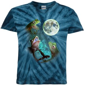 Three Tree Frogs Howl At Moon 3 Wolfs Wolves Funny Parody Kids Tie-Dye T-Shirt