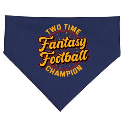 Two Time Fantasy Football Champion Champ League Draft Party Premium USA-Made Doggie Bandana