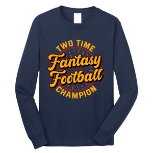 Two Time Fantasy Football Champion Champ League Draft Party Premium Long Sleeve Shirt