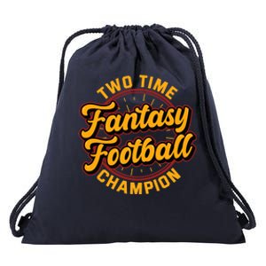 Two Time Fantasy Football Champion Champ League Draft Party Premium Drawstring Bag